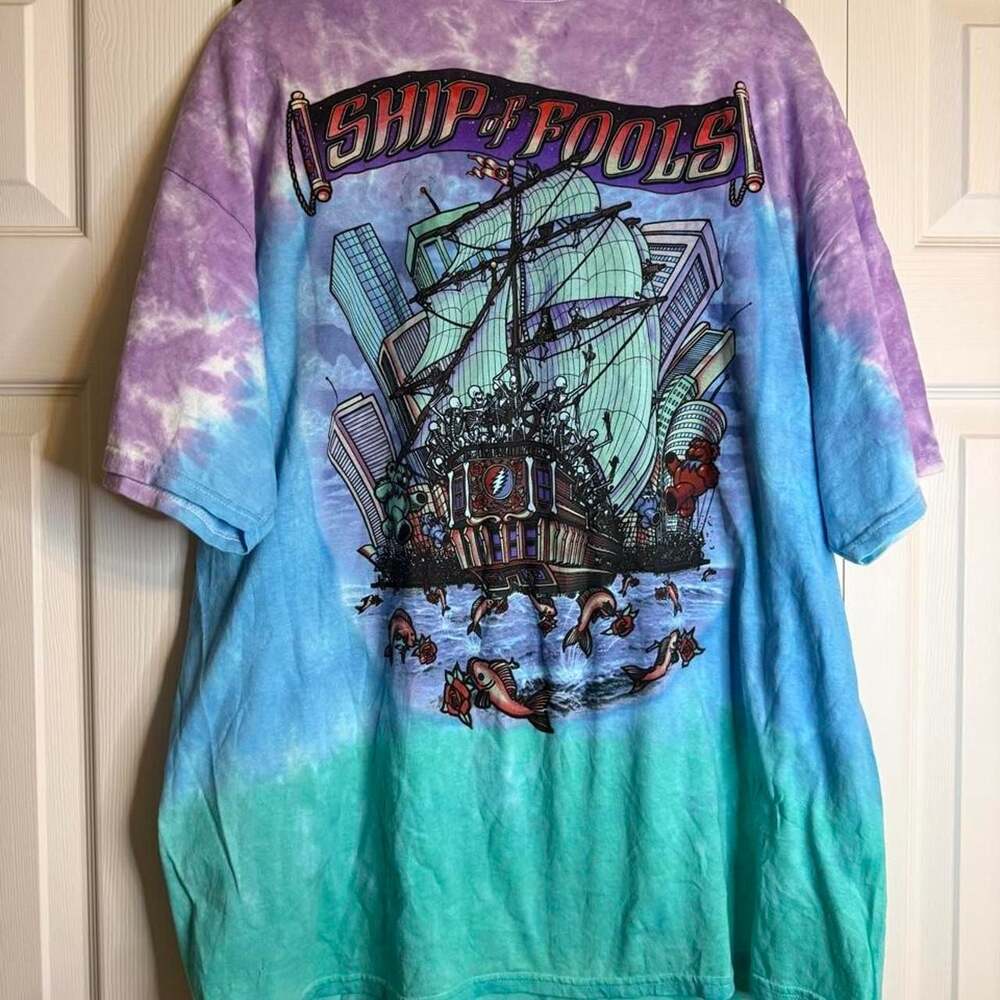 Liquid Blue Grateful Dead Ship of Fools Tie-Dye T-Shirt - Picture 6 of 6